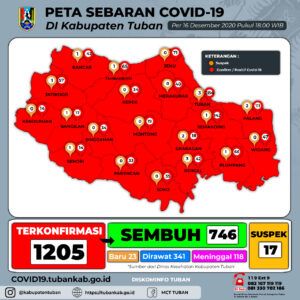 Zona Merah COVID-19 Kabupaten Tuban. (Foto: Dokumen Pemkab Tuban)