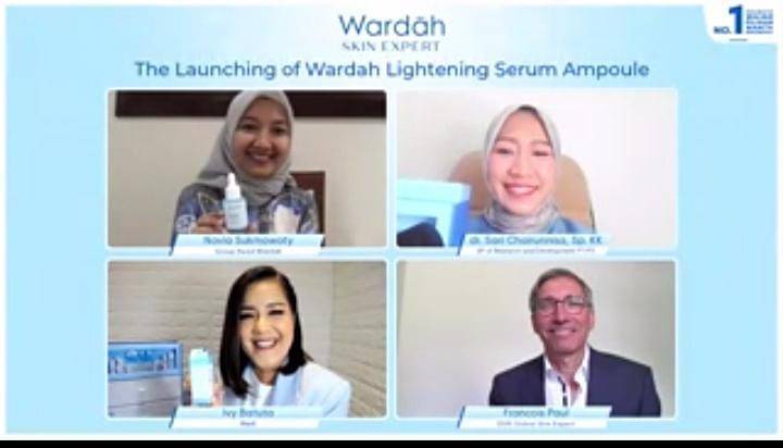 Virtual Press Conference "The Launching of Wardah Lightening Serum Ampoule" pada Senin (21/06/2021). (Foto: Mila Arinda/Tugu Jatim)
