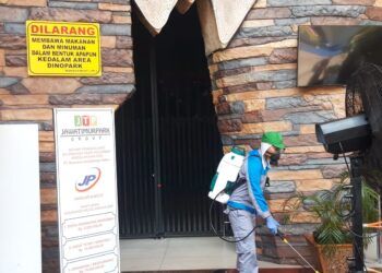 Tangkal Corona, Jatim Park 3 Lakukan Penyemprotan Disinfektan