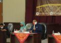 Komisioner Divisi Perencanaan, Data dan Informasi, Eka Wisnu Wardhana (tengah) saat memaparkan DPS Kabupaten Kediri.
