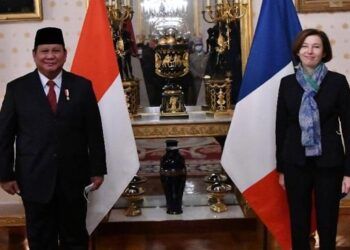Pertemuan bilateral Menhan Prabowo Subianto dan Menhan Prancis Florence Parly. (Foto: KBRI Prancis)