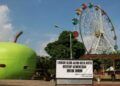 Alun-Alun Kota Batu yang tutup selama pandemi COVID-19. Kota Batu saat ini kembali menjadi zona merah. (Foto: AZM/Tugu Malang)
