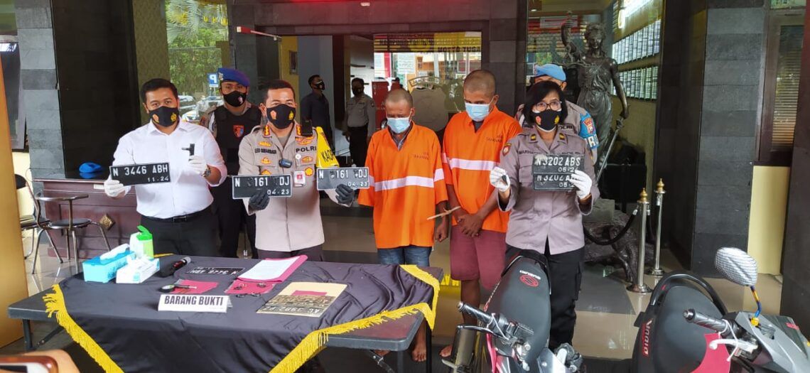 Dua komplotan spesialis ranmor asal Surabaya dan Pasuruan berhasil dibekuk polisi. (Foto: AZM/Tugu Malang/Tugu Jatim)