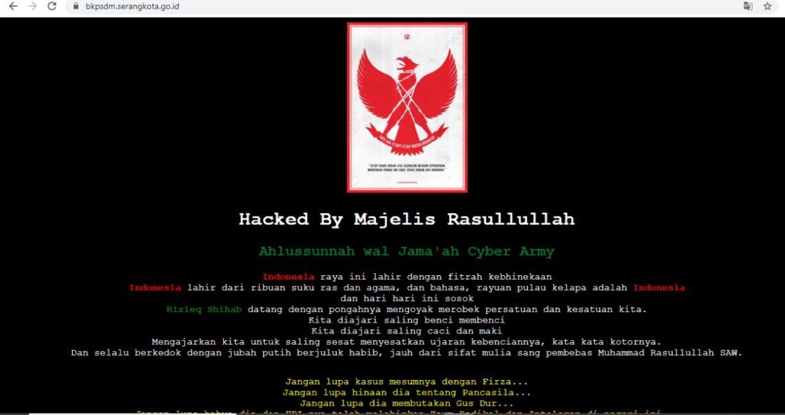 10 Website Pemerintah Diretas, Motif Diduga karena Kasus Habib Rizieq 1 webiste pemerintahan diretas, motif didorong karena kasus habib rizieq