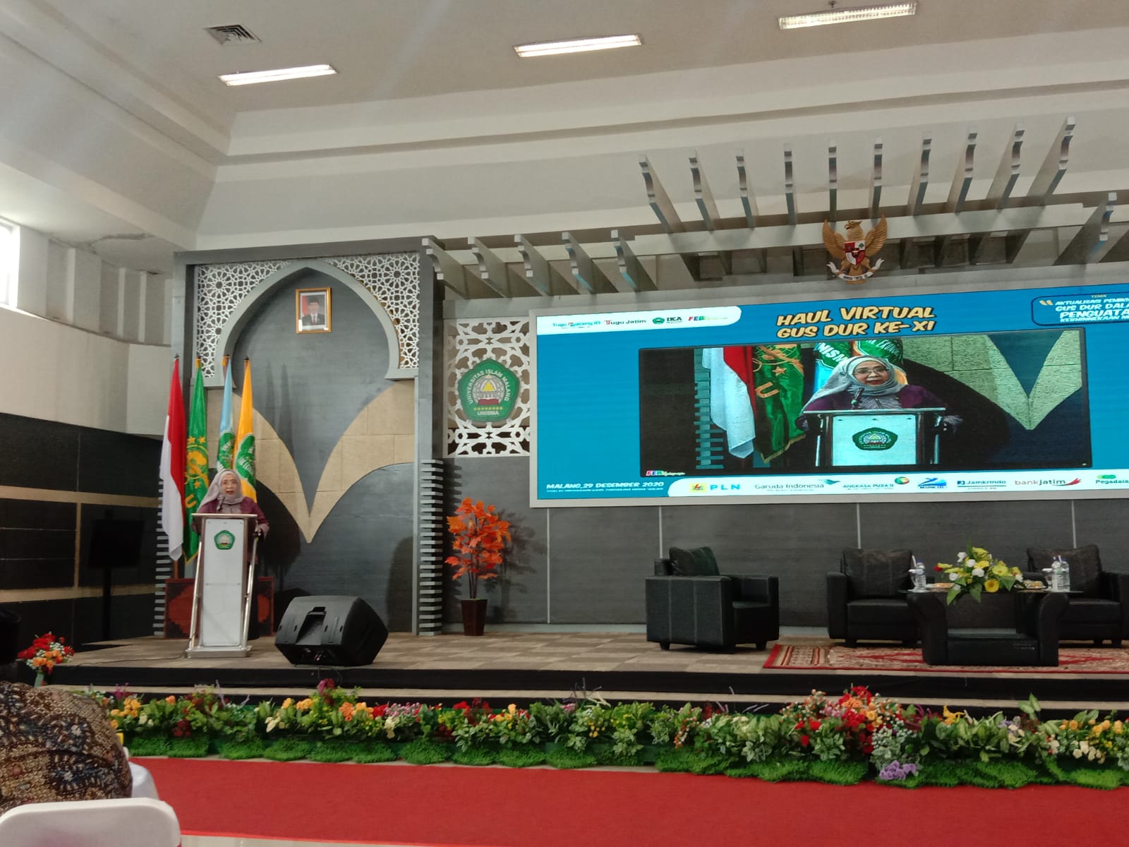 Acara Haul Virtual Gus Dur ke-11 yang digelar oleh FEB Unisma dan juga Tugu Media Group. (Foto: Feni Yusnia/Tugu Malang/Tugu Jatim)