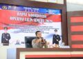 Kapolres Tuban, AKBP Ruruh Wicaksono saat memimpin rapat koordinasi, Kamis (17/12/2020). (Foto: Pemkot Malang)