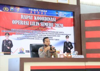 Kapolres Tuban, AKBP Ruruh Wicaksono saat memimpin rapat koordinasi, Kamis (17/12/2020). (Foto: Pemkot Malang)