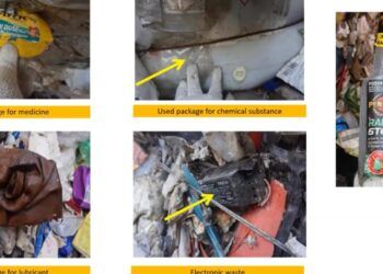Foto-foto limbah B3 dalam kontainer sampah dari Inggris, Amerika Serikat, Selandia Baru, dan Australia. (Foto: Kementerian Luar Negeri RI)