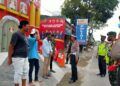 Puluhan pengendara motor dan juga sopir truk yang terjaring operasi yustisi Polres Bojoengoro. (Foto: Agus Set/gg)