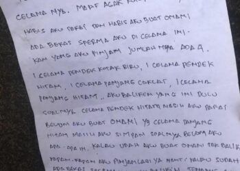 Pesan mesum yang dikirim oleh pelaku pencurian celana dalam di Malang. (Foto: akun @sweeetaesthetic)