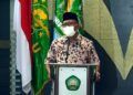 Rektor Unisma, Prof. Dr. H. Masykuri Bakri, M.Si saat Haul Virtual Gus Dur ke-11. (Foto: Dokumen)