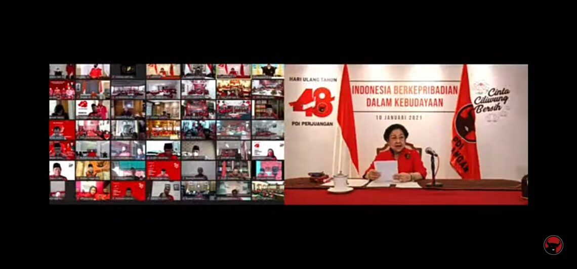 HUT Ke-48, Kader PDIP Kota Malang Ikuti Webinar Serentak 1 Foto: Dok