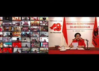 HUT Ke-48, Kader PDIP Kota Malang Ikuti Webinar Serentak