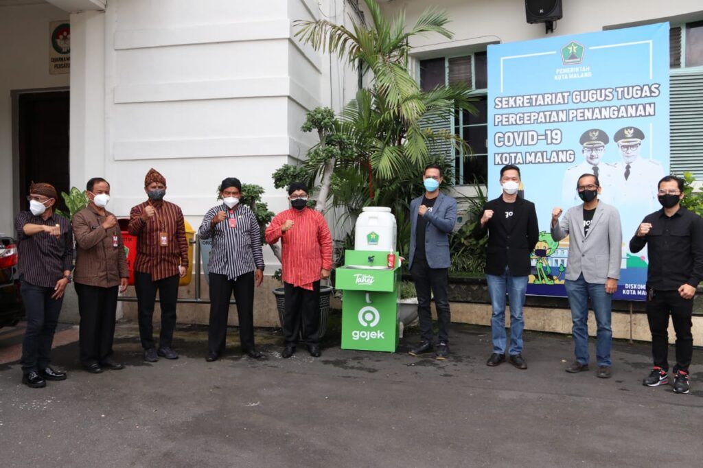 Kolaborasi Pemkot Malang dan Gojek di tengah pandemi. (Foto: Humas Pemkot Malang)