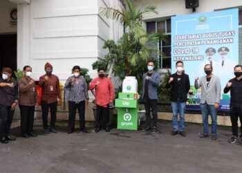 Kolaborasi Pemkot Malang dan Gojek di tengah pandemi. (Foto: Humas Pemkot Malang)