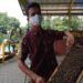 Bee Keeper Agro Tawon Wisata Petik Madu Lawang Hendro saat memperlihatkan sarang lebah madu yang menghasilkan propolis. (Foto:Rap/Tugu Jatim)