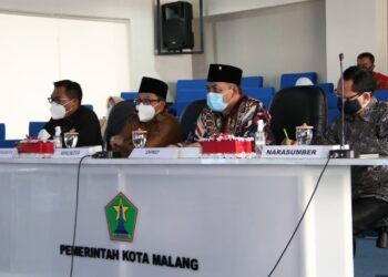 Wali Kota Malang sedang melakukan Musrenbang Anak secara online Senin (25/01/2021). (Foto: Feni Yusnia/Tugu Malang)