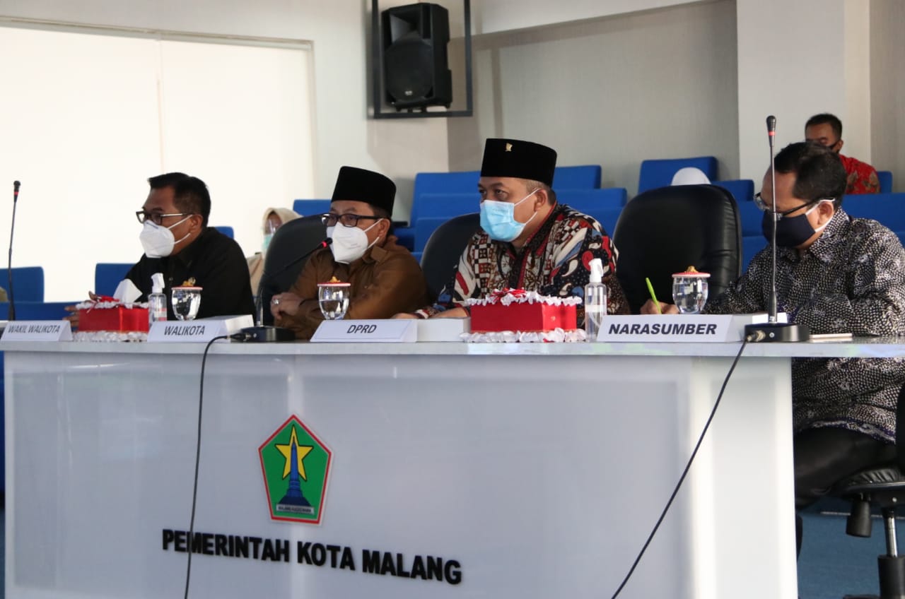 Wali Kota Malang sedang melakukan Musrenbang Anak secara online Senin (25/01/2021). (Foto: Feni Yusnia/Tugu Malang)