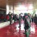 Suasana pelepasan jenazah mantan bupati Malang dan wakil gubernur Jatim (almarhum) Brigjen Purn Abdul Hamid Mahmud di Jalan Kalimosodo No,12, Kota Malang, Minggu (31/1/2021). Dia tutup usia di umur 79 tahun. (Foto: Azmy/Tugu Jatim)