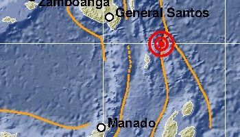 Gempa bumi dengan kekuatan M 7,0 yang terjadi di Kepulauan Talaud, Sulawesi Utara. (Foto: BMKG) tugu jatim