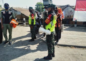 Kodim 0819 Pasuruan siap melakukan operasi untuk ingatkan protokol kesehatan kepada masyarakat. (Foto: Agus Setiawan/Tugu Jatim)