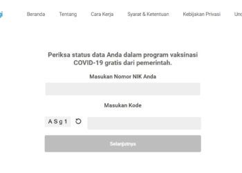 Peduli Lindungi, situs resmi dari pemerintah Indonesia untuk mengecek status pemberian vaksin COVID-19 gratis. (Foto: Dokumen)