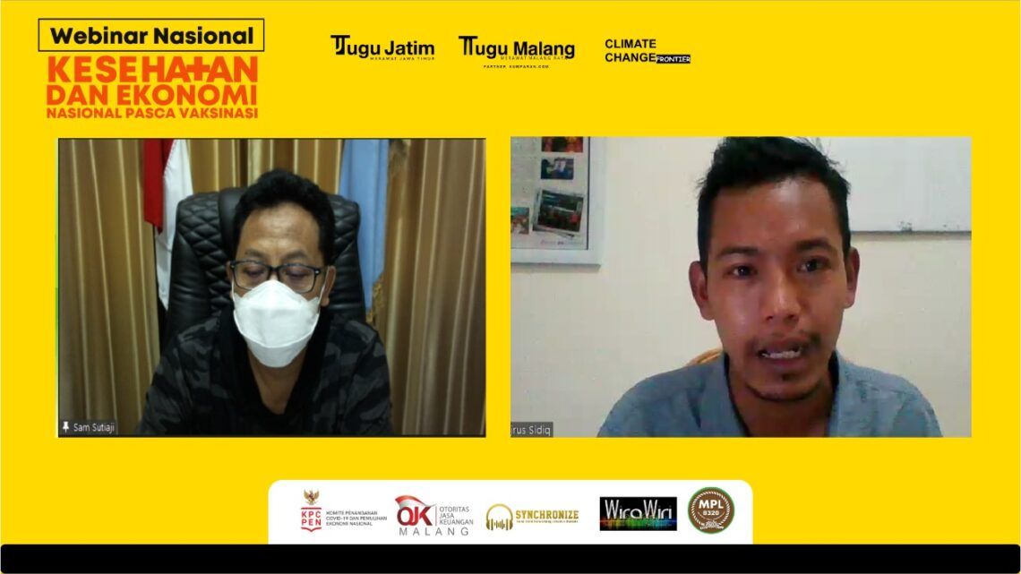Kisah Keluarga Wali Kota Malang yang Sempat Terpapar COVID-19 1 Wali Kota Malang, Sutiaji (kiri) bersama GM Tugu Malang ID, Fajrus Sidiq saat webinar nasional yang digelar Tugu Media Group, Sabtu (23/1/2021). (Foto: Dokumen) tugu malang, tugu jatim