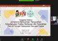 Proses Webinar Nasional bersama Ketua Dewan Pers Mohammad Nuh.(Foto: Feni Yusnia/Tugu Jatim)