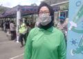 Kadinkes Surabaya Febria Rachmanita ketika menjelaskan proses vaksinasi di Mapolres Surabaya, Selasa (23/02/2021). (Foto: Rangga Aji/Tugu Jatim)