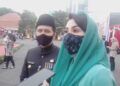 Wakil Gubernur Jawa Timur Emil Elestianto Dardak dan Ketua Tim Penggerak (TP) PKK Jawa Timur Arumi Bachsin setelah pelantikan kepala daerah di Surabaya, Jumat (26/02/2021). (Foto: Rangga Aji/Tugu Jatim)