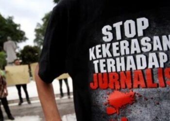 Isu terkait kebebasan pers menjadi salah satu bahasan di debat kandidat ketum dan sekjen AJI. (Foto: AJI Palu) tugu jatim
