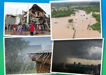 Foto kolase bencana akibat dampak dari pemanasan global. (Foto: BMKG) tugu jatim