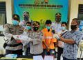 Kapolsek Sukun, Kompol Suyoto saat konferensi pers. Foto : Humas Polresta Malang Kota. (Foto: AZM/Tugu Malang/Tugu Jatim)