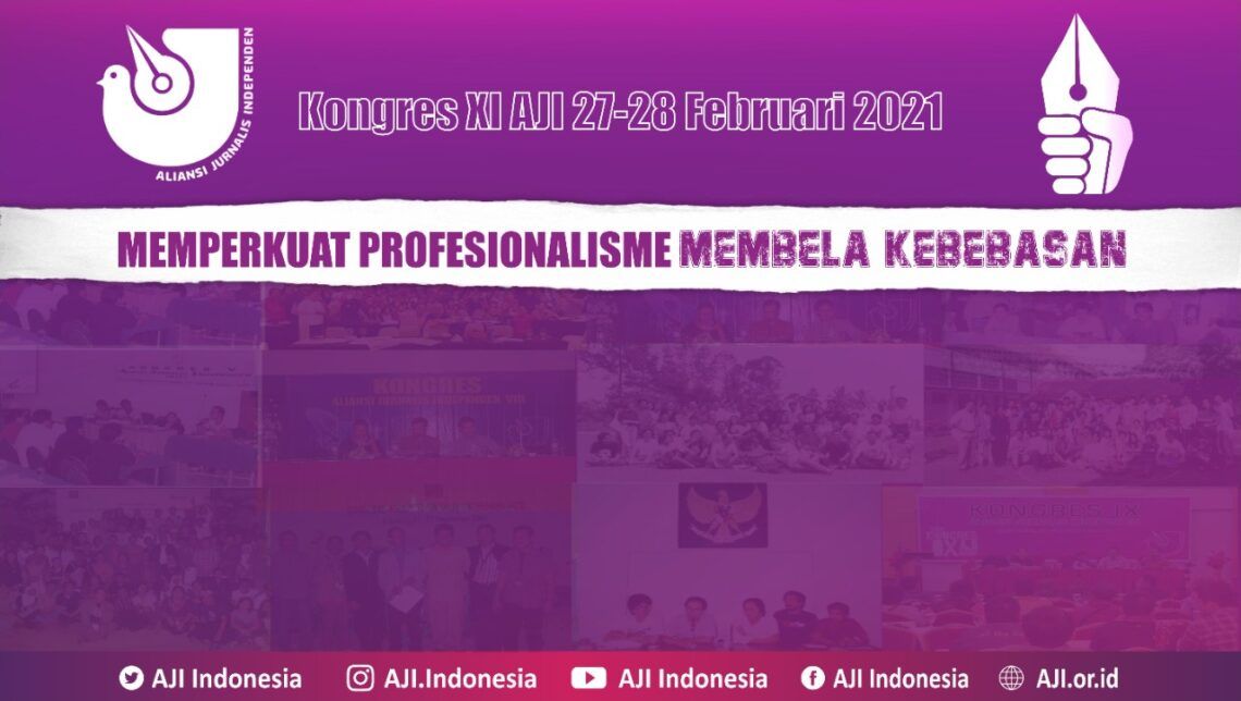 Kongres XI AJI Digelar Virtual, 2 AJI Kota Baru Ditetapkan 5 Kongres AJI XI yang digelar pada 27-28 Februari 2021. (Foto: Dokumen/AJI Indonesia)