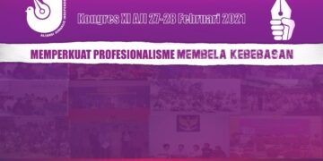 Kongres AJI XI yang digelar pada 27-28 Februari 2021. (Foto: Dokumen/AJI Indonesia)