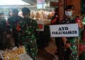 Dandim 0819/Pasuruan Letkol Arh H Burhan Fajari Arfian bersama rombongan sedang meninjau lokasi Pasar Kebonagung, Kota Pasuruan untuk penegakan protokol kesehatan. (Foto: Dokumen)