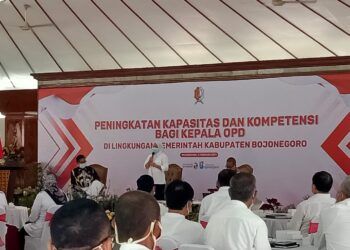 Acara pelatihan peningkatan kapasitas dan kompetensi ASN di Pendopo Malowopati Bojonegoro. (Foto: Mila Arinda/Tugu Jatim)