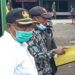 Kepala Desa Kepohbaru, Muslikun didampingi Kepala Pasar Kepohbaru Ahmad Tauhid (Foto : Mila Arinda/Tugu Jatim) kebakaran pasar kepohbaru