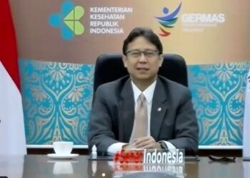 Menteri Kesehatan, Budi Gunadi Sadikin memimpin rapat monitoring pelaksanaan vaksinasi COVID-19 secara virtual, Senin (08/02/2021). (Foto: Kominfo Jatim) tugu jatim