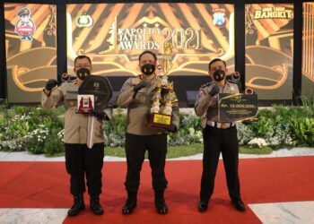 Polres Malang berhasil meraih sebagai Satwil terbaik di ajang Kapolda Jatim Award 2021. (Foto: Humas Polres Malang) tugu jatim