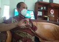 Kepala Pelaksana (Kalaksa) BPBD Kabupaten Kediri, Slamet Turmudi menjelaskan bahwa 6 kecamatan di Kabupaten Kediri rawan bencana. (Foto: Noe/Tugu Jatim)