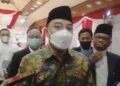 Wali Kota Surabaya Eri Cahyadi di Gedung Graha Widya lantai 2 saat Acara Wisuda le-122 Untag pada Sabtu (27/03/2021). (Foto: Rangga Aji/Tugu Jatim)