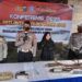 5 Hari Operasi, Polres Kediri Kota Amankan 42 Motor Berknalpot Brong 9 Kasatlantas Polres Kediri Kota AKP Arpan saat pers rilis pengamanan 42 kendaraan berknalpot brong. (Foto: Noe/Tugu Jatim)