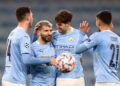 Selebrasi saat Kun Aguero melakukan debut pertama usai pulih melawan Marseille. (Foto: Twitter @aguerosergiokun/Tugu Jatim)