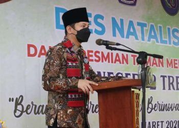 Bupati Trenggalek Mochamad Nur Arifin menghadiri Dies Natalis ke-36 Smada. (Foto: Zamzuri/Tugu Jatim)