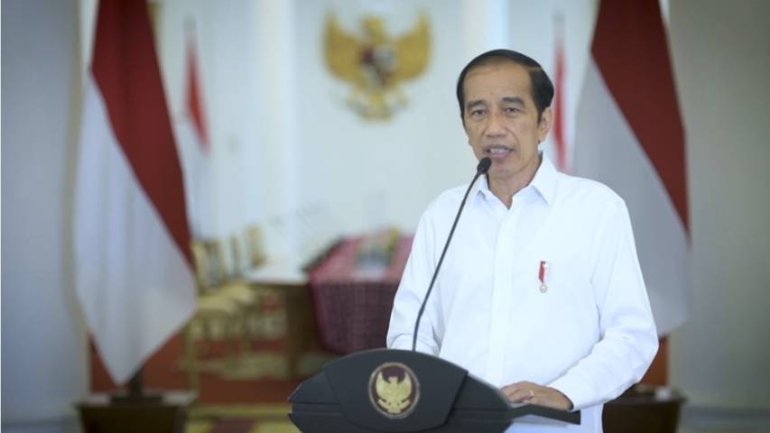 Presiden Joko Widodo (Jokowi) saat menyampaikan pernyataan di Istana Kepresidenan Bogor, Jawa Barat, Minggu (28/3/2021). (Foto: Sekretariat Presiden)