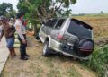 Mobil korban kecelakaan di Jalan Raya Pohwates–Kedungadem, Bojonegoro, Senin (01/03/2021), sekitar pukul 12.40 WIB. (Foto: Kapolsek Sumberrejo Bojonegoro/Tugu Jatim)