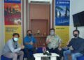 Tugu Media Group bersama Pemimpin Wilayah VI Jawa Timur Perum Jamkrindo Loesdarwanto pada Sabtu (06/03/2021). (Foto: Irham Thoriq/Tugu Media Group)