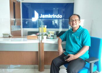 Pemimpin Wilayah VI Jawa Timur Perum Jamkrindo Loesdarwanto pada Sabtu (06/03/2021). (Foto: Irham Thoriq/Tugu Media Group)