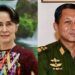Kudeta Militer Myanmar hingga Tewasnya Petinggi Partai Aung San Suu Kyi di Tahanan 8 Petinggi Partai NLD Aung San Suu Kyi (kiri) dan Jenderal Senior Min Aung Hlaing dalang kudeta militer Myanmar (kanan). (Foto: Wikipedia/Tugu Jatim)